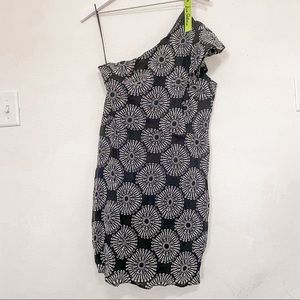 Sam Edelman Black White One Shoulder Eyelet Dress
